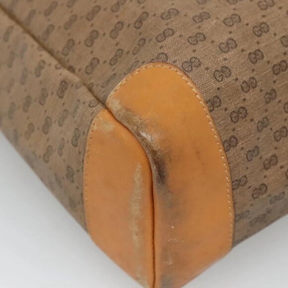 GUCCI Micro GG Canvas Tote Bag PVC Beige Gold 002 123 0135 Auth th6296 - Picture 5 of 16